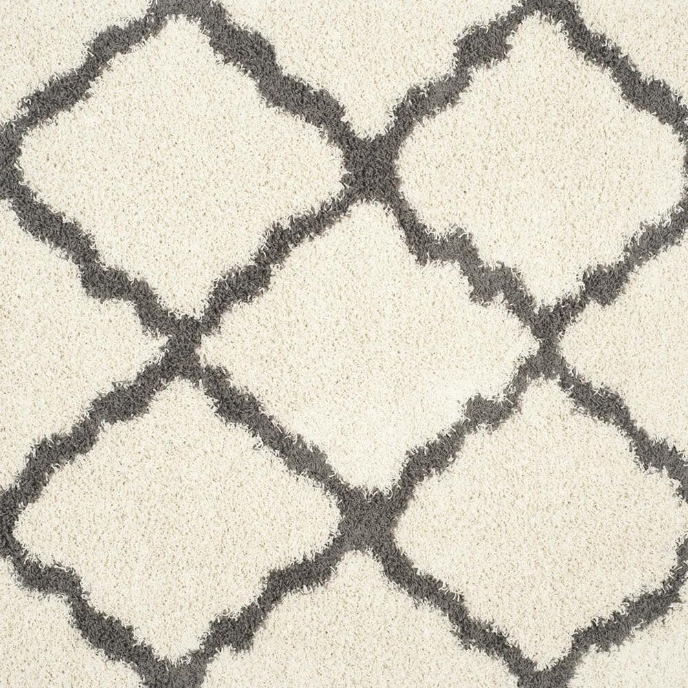 Safavieh Dallas Shag SGD257H-6R 6&#39; x 6&#39;  Ivory/Dark Grey Round Rug, , large