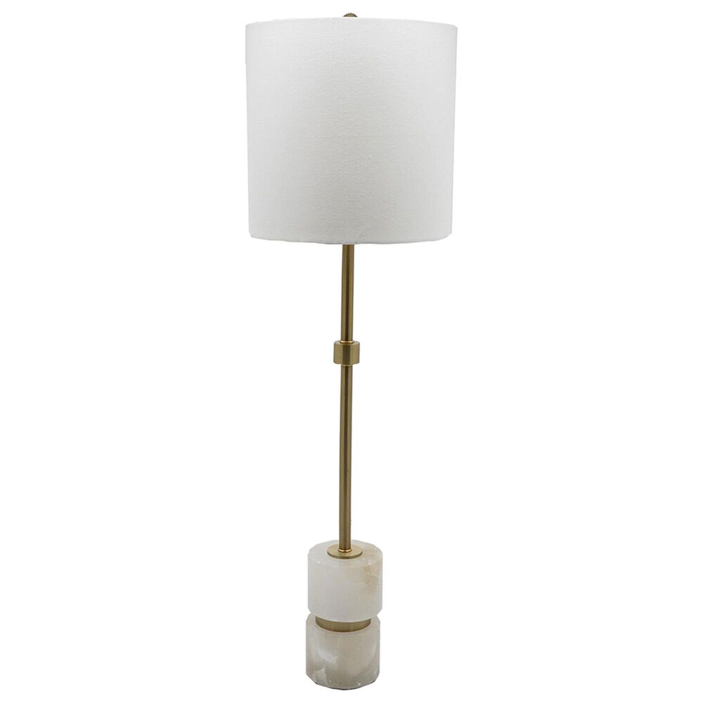 A&B Home Ipori Buffet Lamp in White and Brass, , large