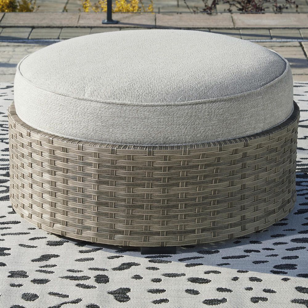 Ashley Calworth Patio Ottoman in Light Brown, , large