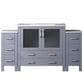 Lexora Home Volez 60" Single Bathroom Vanity in Dark Grey with White Ceramic Top and Rectangular Sink, , large