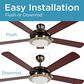 Black+Decker 52" 5-Blade Retractable Blades Ceiling Fan with Light and Remote Control in Brushed Nickle and Mahogany, , large