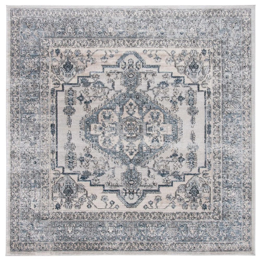 Safavieh Oregon 6"7" Square Light Blue and Ivory Area Rug, , large