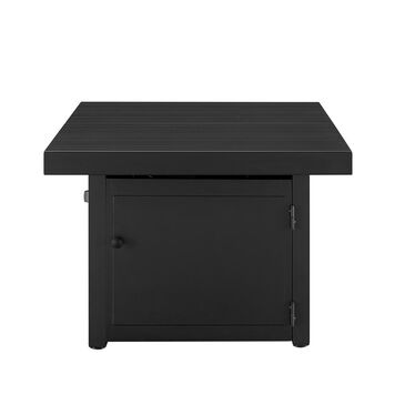 Plank and Hide 34" Fire Pit with Sliding Top in Gray and Black, , large