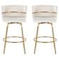LumiSource Cinch 26" Swivel Counter Stool with Cream Upholstery in Gold (Set of 2), , large