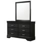 Crown Mark Amalia 6-Drawer Dresser and Mirror in Black, , large