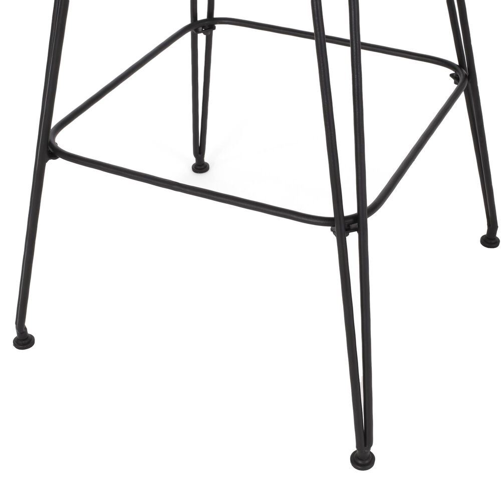 Hearth and Haven Outdoor Wicker and Iron Bar Stool in Beige &#40;Set of 2&#41;, , large