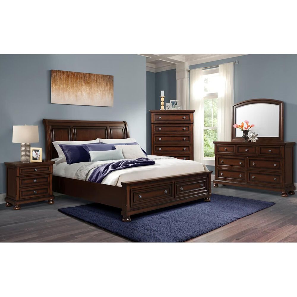 Mayberry Hill Kingston 4-Piece King Bedroom Set in Dark Walnut, , large