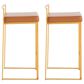 LumiSource Fuji 26" Stacker Counter Stool with Camel Upholstery in Gold (Set of 2), , large