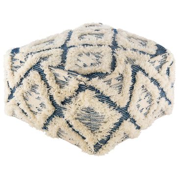 Surya Apache Pouf in Dark Blue/Cream, , large