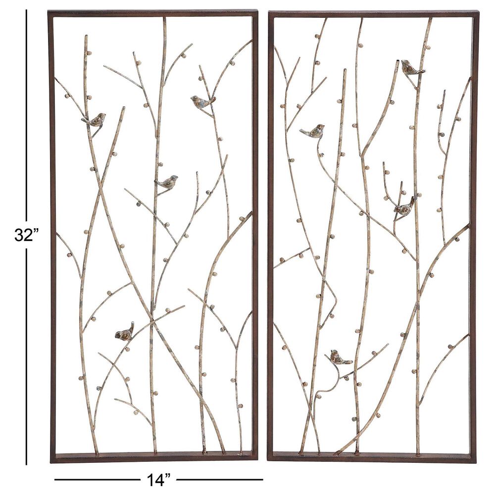 Maple and Jade 32&quot; x 14&quot; Wall Decor in Black, Brown and Gray &#40;Set of 2&#41;, , large