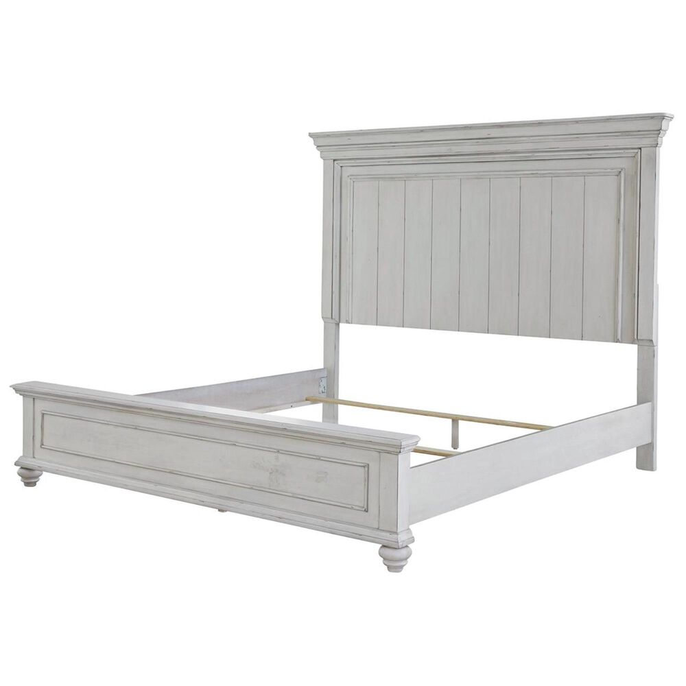 Signature Design by Ashley Kanwyn King Panel Bed in Distressed Whitewash, , large