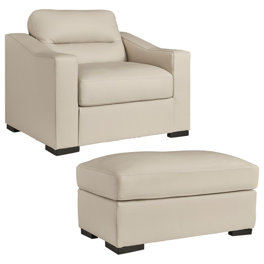 Ashley Treasure Trove Stationary Chair and a Half with Ottoman Set in Almond, , large
