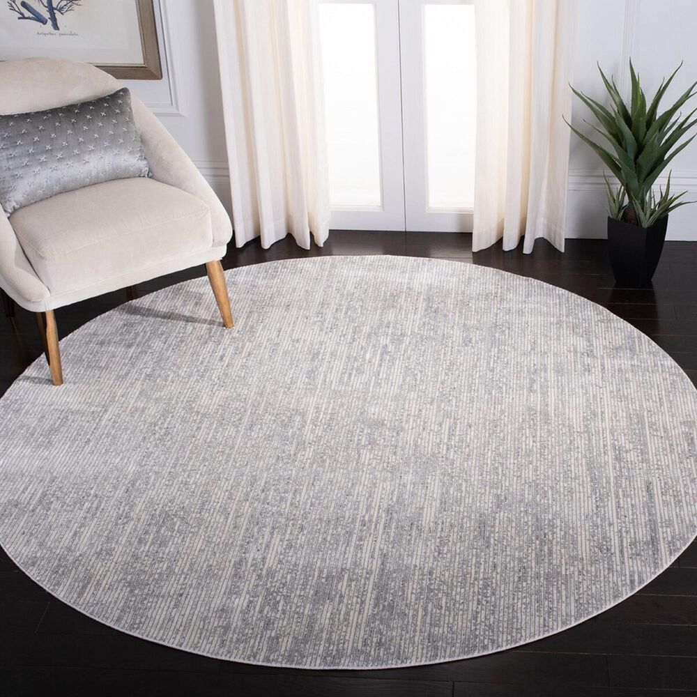 Safavieh Dream 6&#39;7&quot; Round Ivory and Grey Area Rug, , large