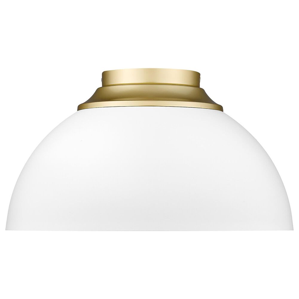 Golden Lighting Zoey Flush Mount in White and Gold, , large