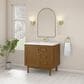 James Martin Laurent 36" Single Bathroom Vanity in Honey Oak with Single Hole 3 cm White Zeus Silestone Top and Rectangular Sink, , large