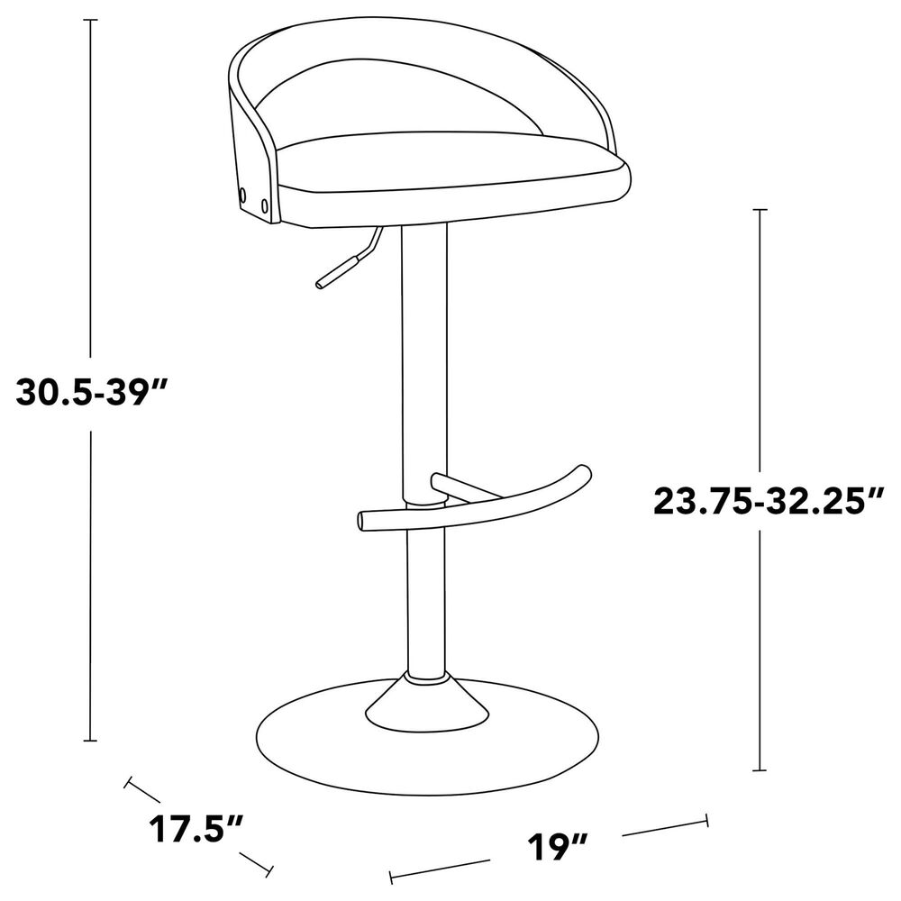 LumiSource Grotto Swivel Barstool with Light Green Fabric Upholstery in Black and Natural (Set of 2), , large