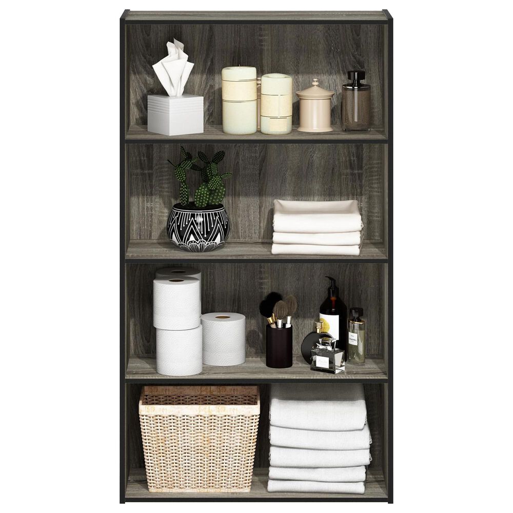 HOMLUX 4-Tier Open Shelf Bookcase in French Oak, , large