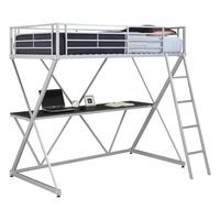 Dorel X-Loft Metal Bunk Bed in Silver