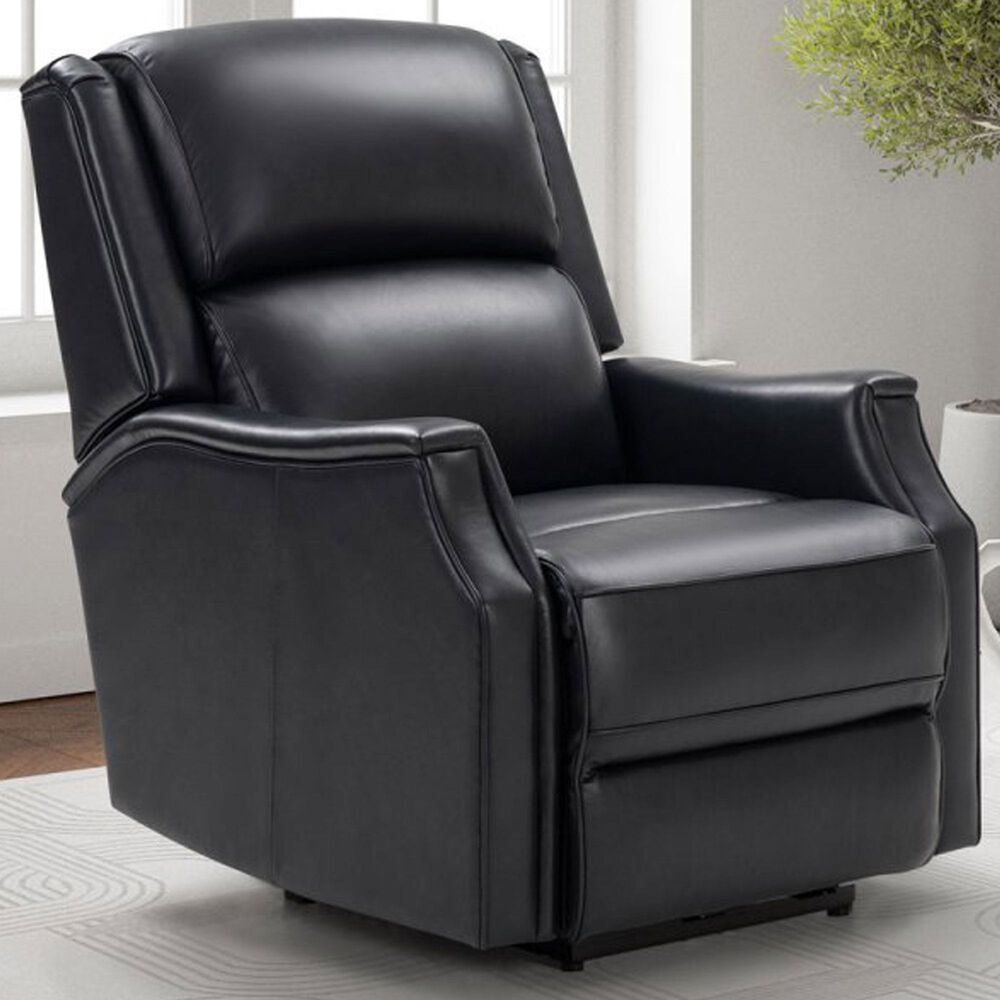 Barcalounger Leather Power Recliner in Shoreham Blue, , large