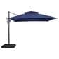 Furniture of America Behar 10" Crank Lift Double Top Square Patio Umbrella with Base in Blue, , large