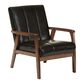 Baxton Studio Nikko Lounge Chair with Cocoa Leg in Black , , large