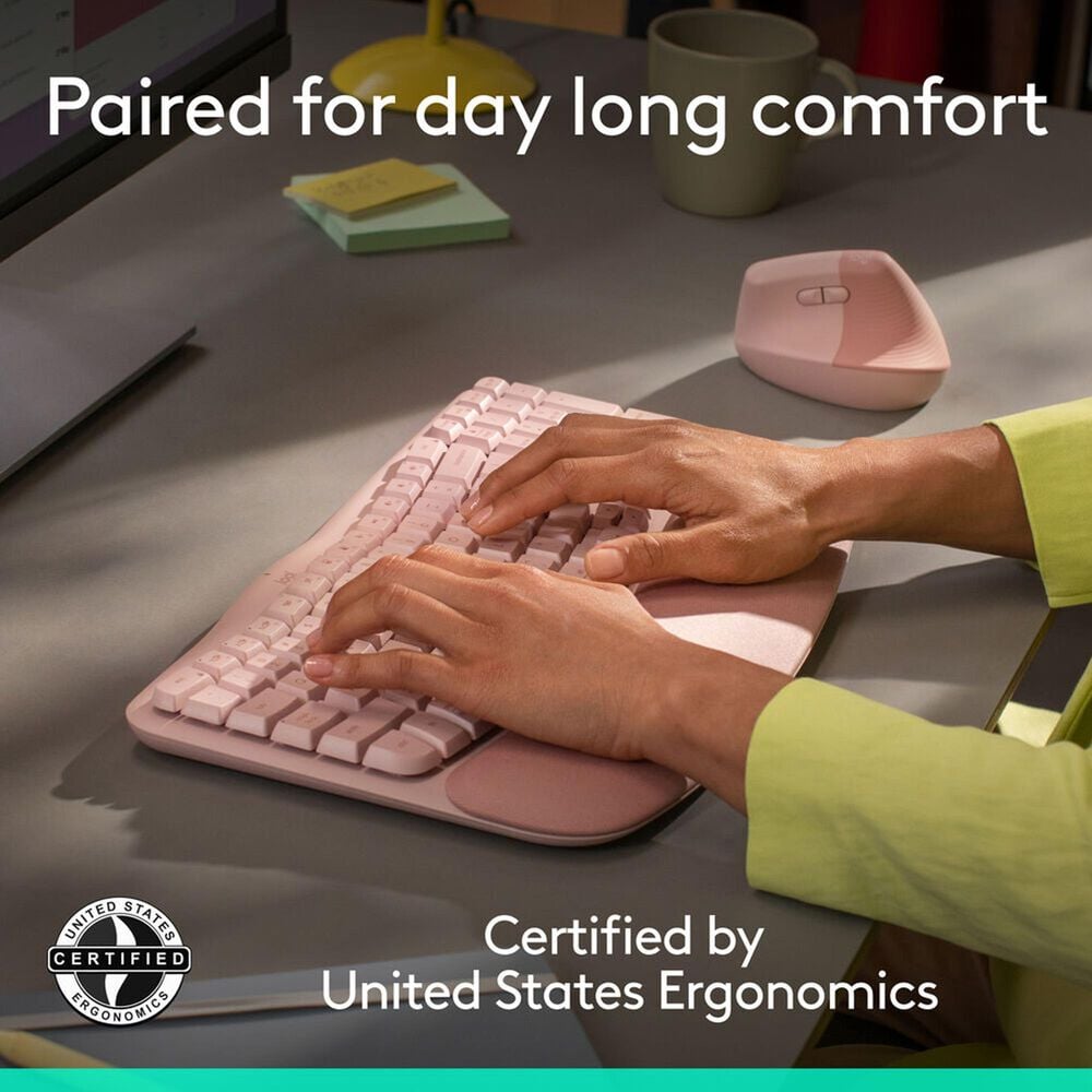 Logitech Ergo Wave Keys and Lift Combo in Rose, , large