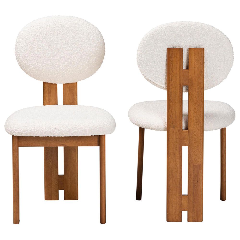 Baxton Studio Kacela Side Chair with Cream Cushion in Walnut Brown (Set of 2), , large