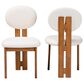 Baxton Studio Kacela Side Chair with Cream Cushion in Walnut Brown (Set of 2), , large