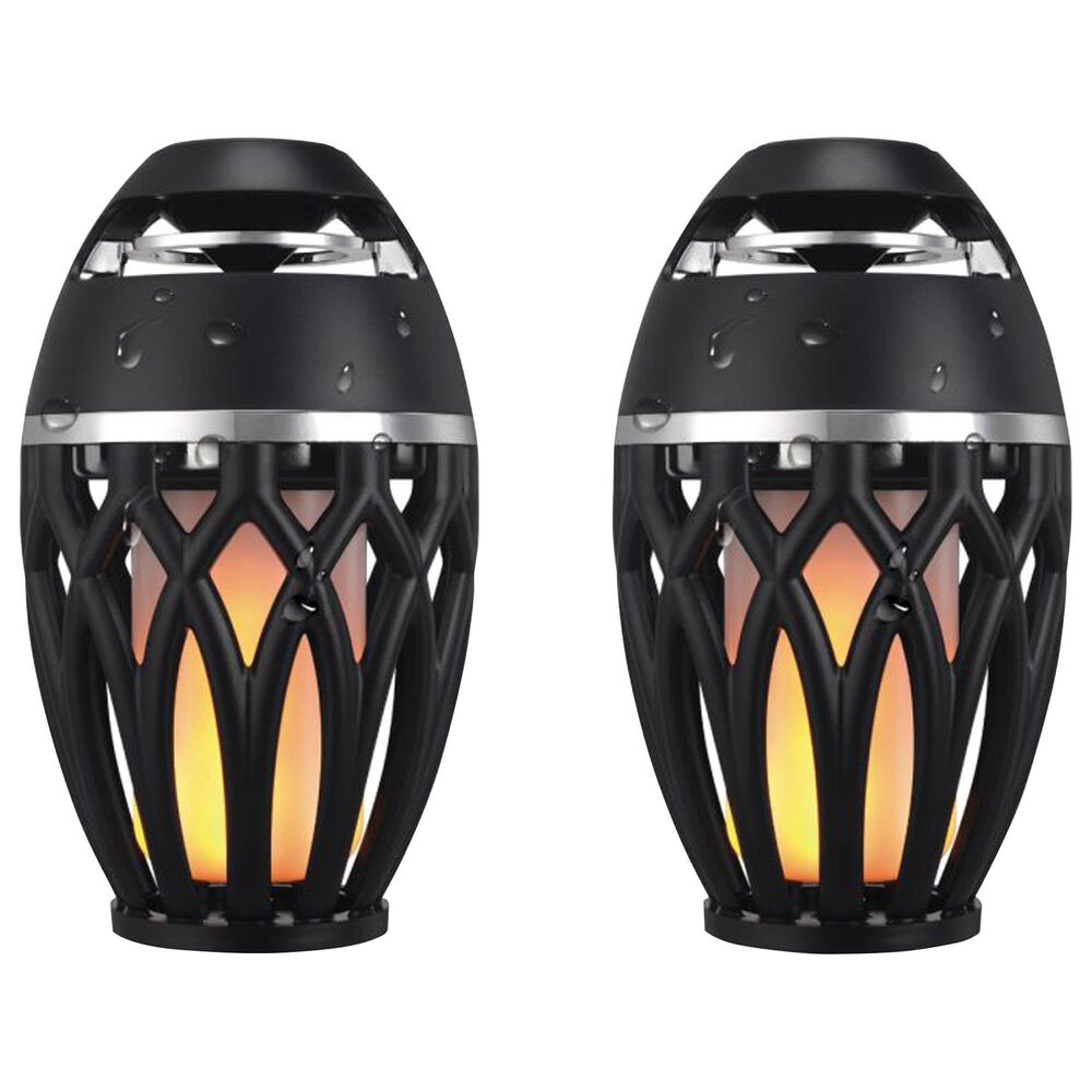 iLive Tiki Ultra Bluetooth Speaker with LED Flame in Black (Pair), , large