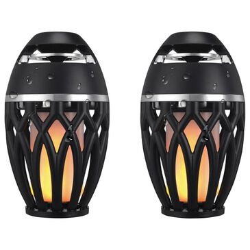 iLive Tiki Ultra Bluetooth Speaker with LED Flame in Black (Pair), , large