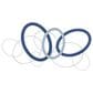 Maple and Jade 22" x 43" Geometric Overlapping Oval Wall Decor in Matte Blue and White, , large