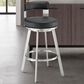 Blue River Flynn 30" Swivel Bar Stool with Black Cushion in Brushed Stainless Steel, , large