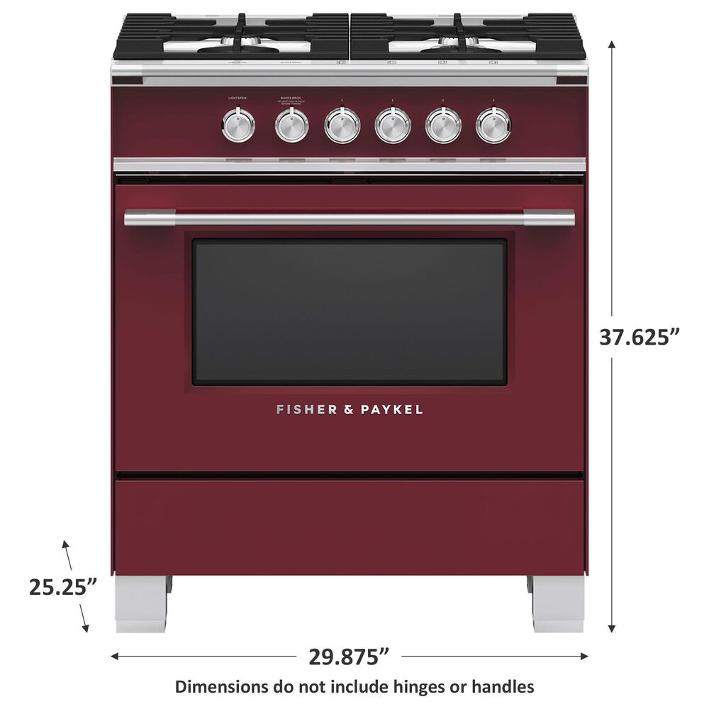 Fisher &amp; Paykel 30&quot; Freestanding Classic Gas Range in Red, , large