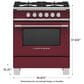 Fisher & Paykel 30" Freestanding Classic Gas Range in Red, , large