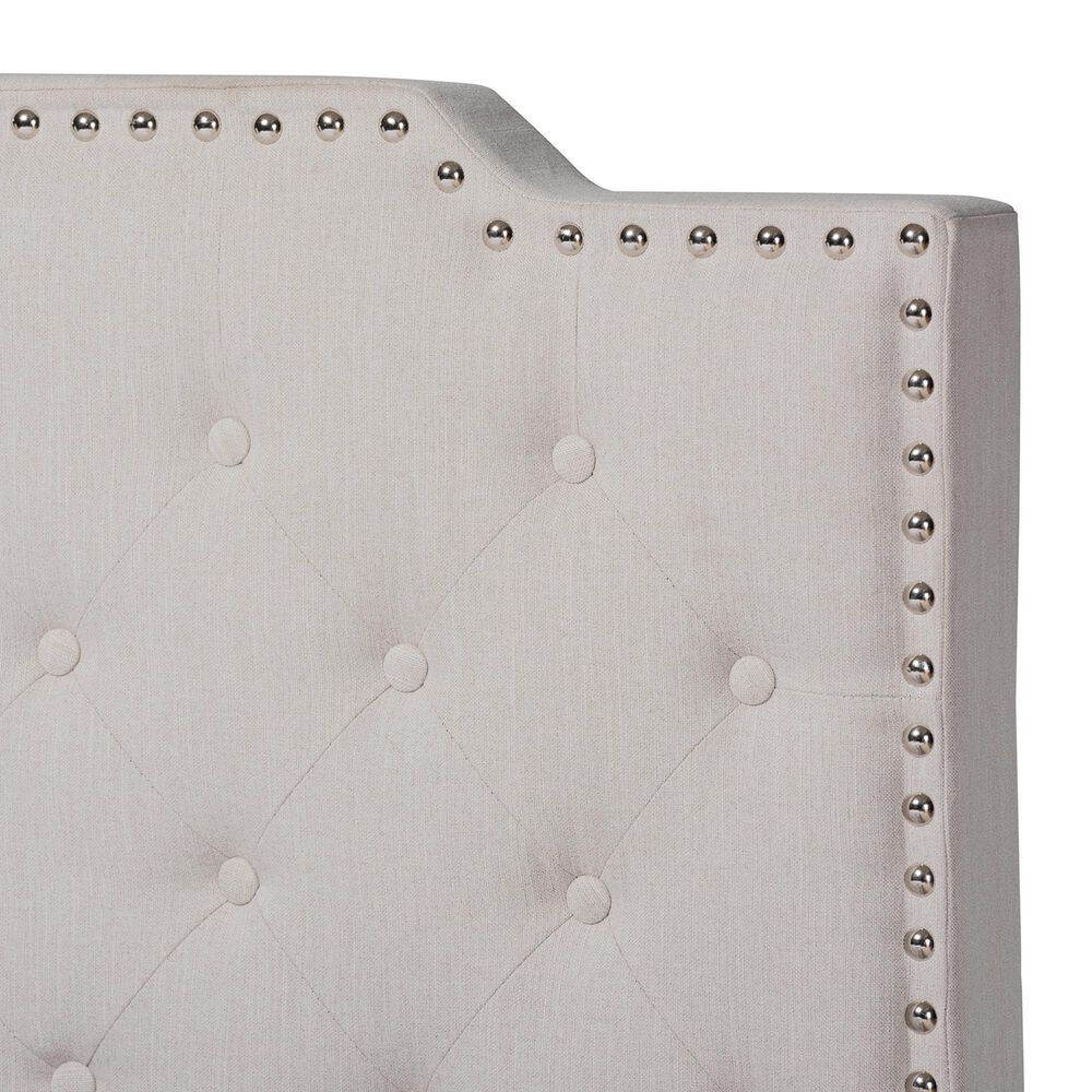 Baxton Studio Marion Full Panel Bed with Beige Upholstered in Black, , large