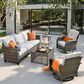 HOMLUX 5-Piece Outdoor Conversation Set in Light Gray, , large