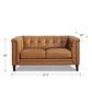 Hydeline Arvo Stationary Leather Loveseat in Cognac Brown, , large
