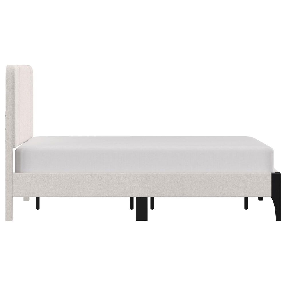 Richlands Furniture Springlee King Platform Bed with Oatmeal Upholstery in Black, , large