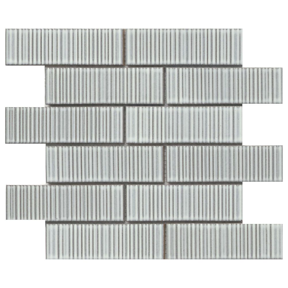 Emser Ornami Foil 2" x 6" on 11" x 12" Ceramic Mosaic Sheet, , large