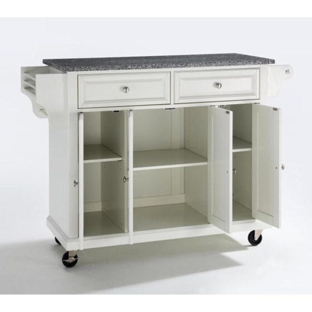 Crosley Furniture White Solid Granite Top Kitchen Cart Nebraska