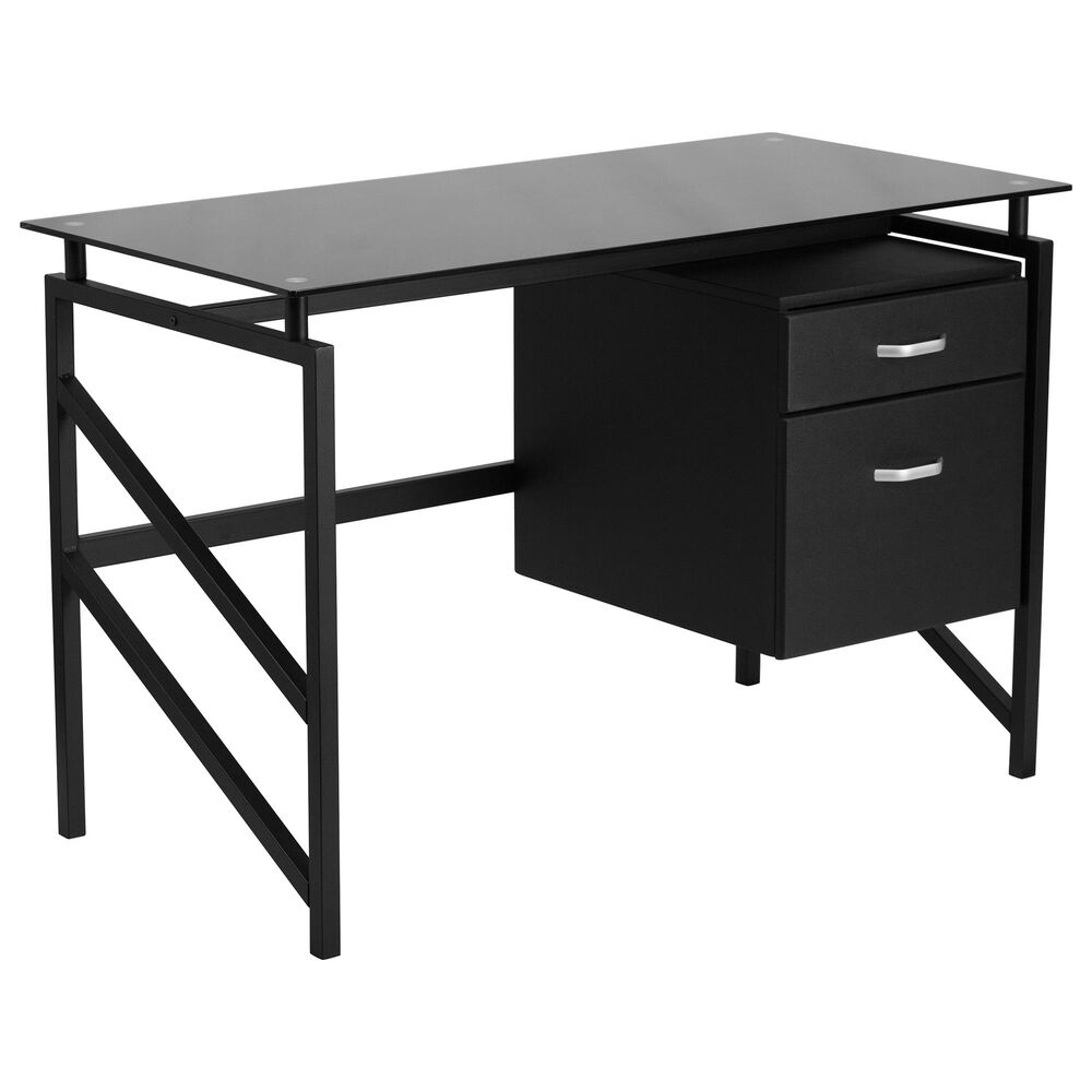 Flash Furniture Desk with Storage in Black, , large