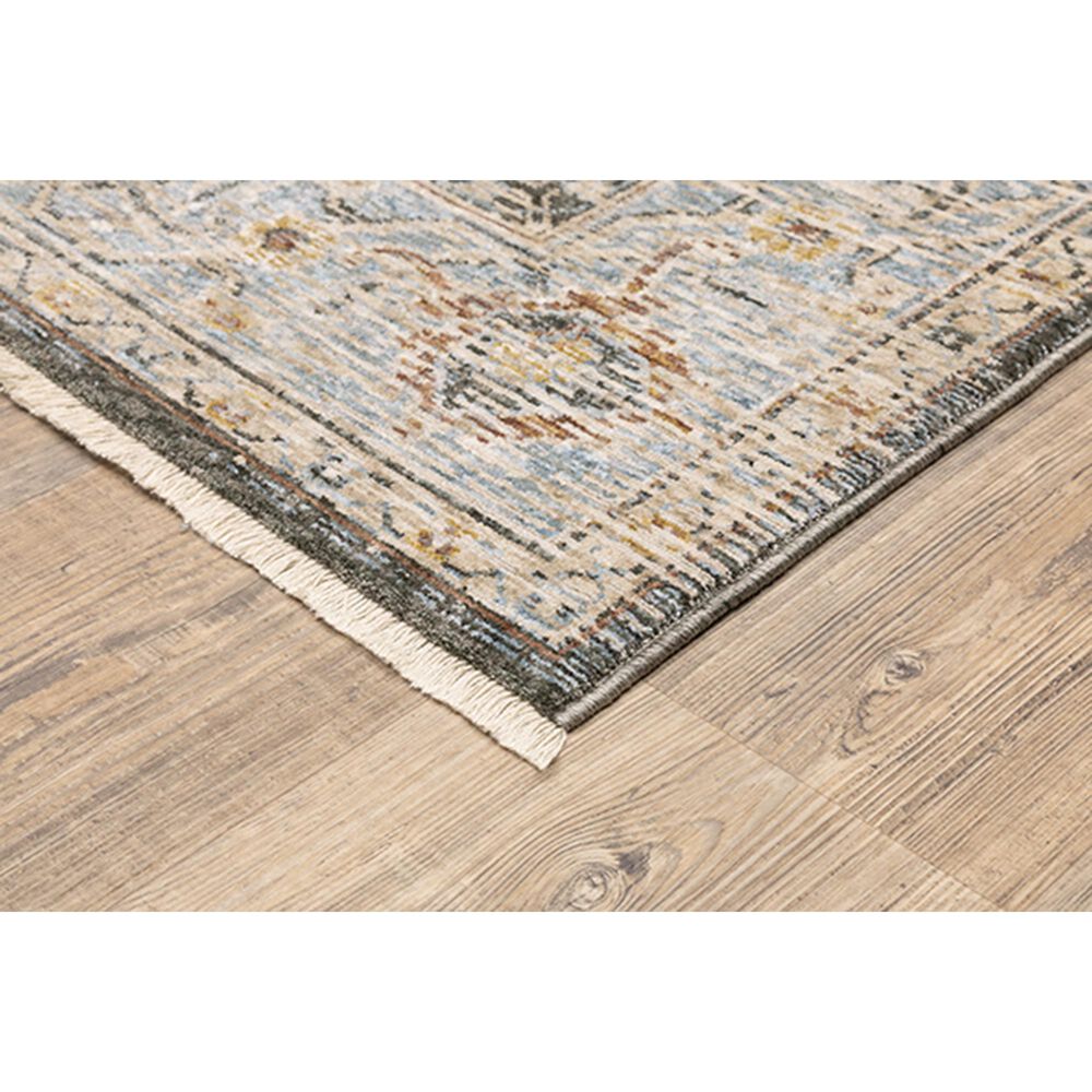 Oriental Weavers Maharaja Sudan 1803X 2&#39;3&quot; x 7&#39;6&quot; Gray and Blue Scatter Rug, , large