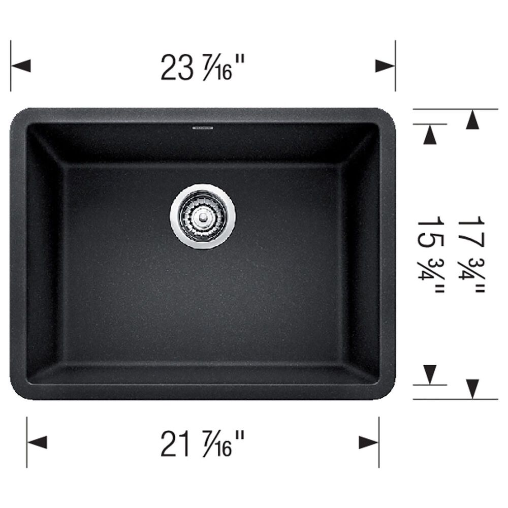Blanco Precis 24&quot; Single Bowl Kitchen Sink in Volcano Gray, , large