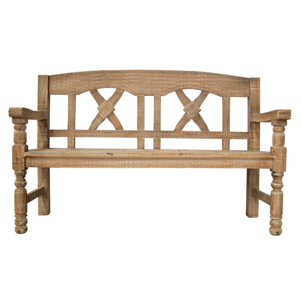 Santa Fe Rustic Bench in Light Wood, , large
