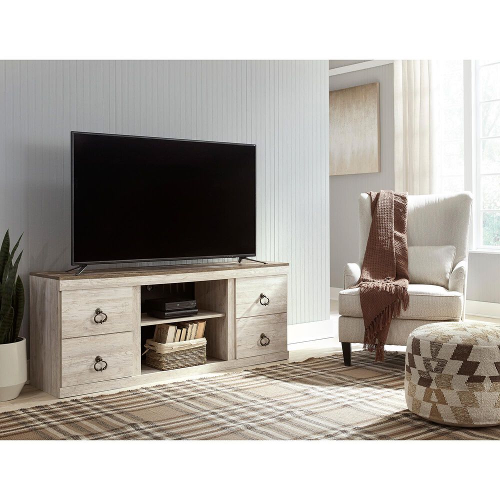 Ashley Willowton 60&quot; TV Stand in Whitewash, , large