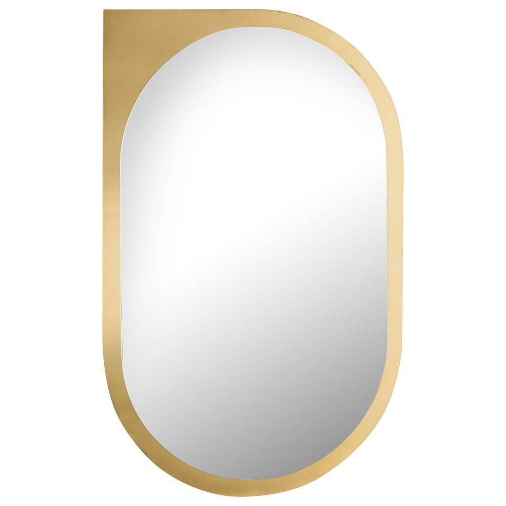 Tov Furniture Darby Oval Mirror in Gold, , large