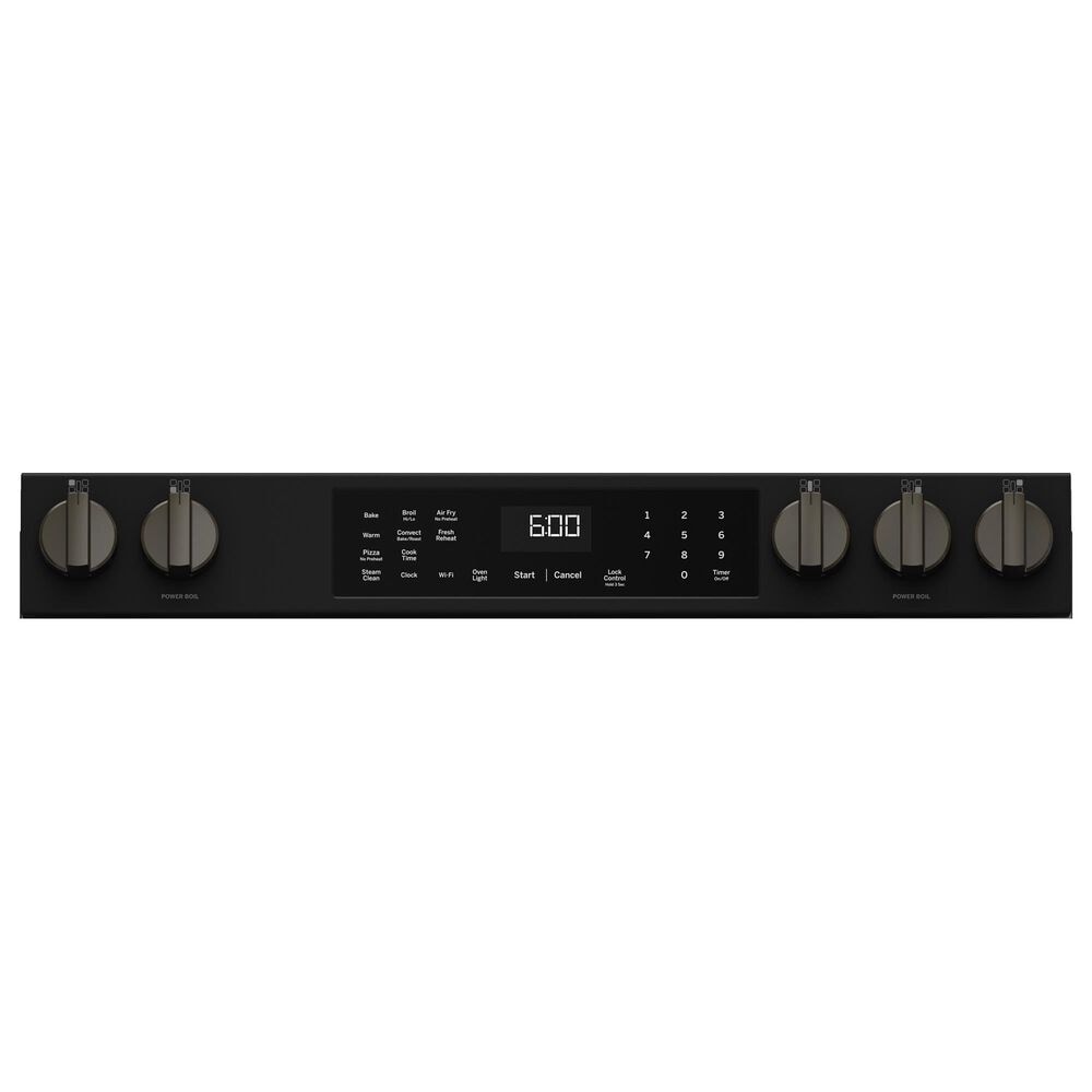 GE Appliances 30" Slide-In Front-Control Convection Gas Range in Fingerprint Resistant Black Slate, , large