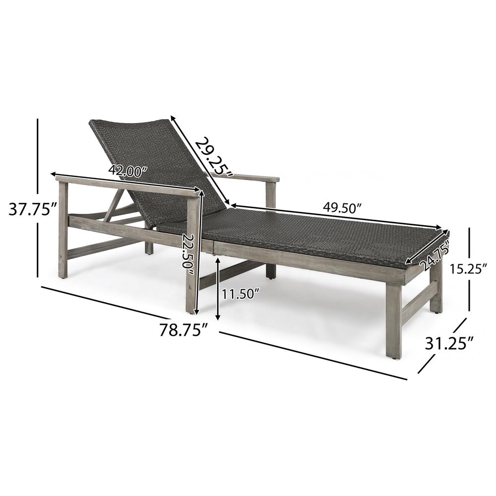 Hearth and Haven Hampton Outdoor Chaise Lounge with Adjustable Seating in Grey, , large