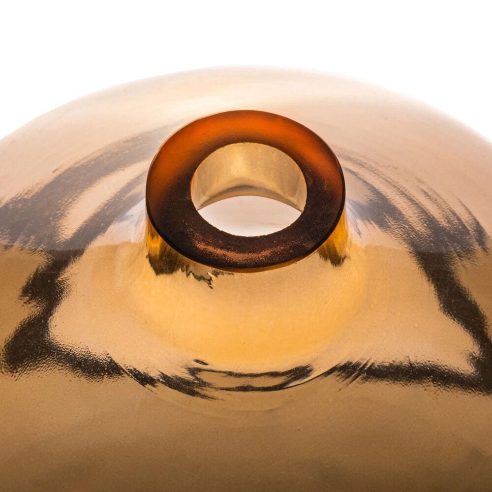 Creative Coop Modern Round Tinted Glass Vase in Amber, , large