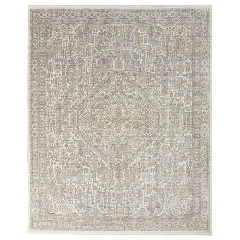 Nourison Lustrous Weave LUW02 10" x 13"4" Ivory and Beige Area Rug, , large